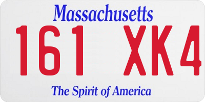 MA license plate 161XK4