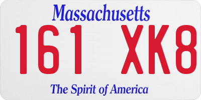 MA license plate 161XK8