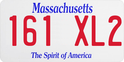 MA license plate 161XL2