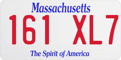 MA license plate 161XL7