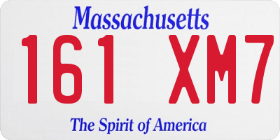 MA license plate 161XM7