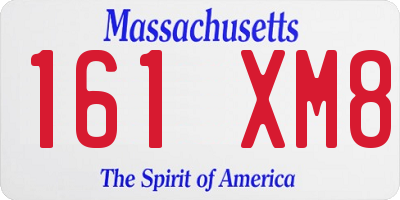MA license plate 161XM8