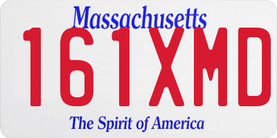 MA license plate 161XMD