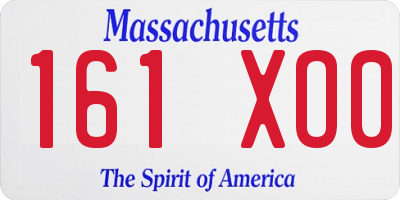 MA license plate 161XO0