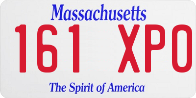 MA license plate 161XP0
