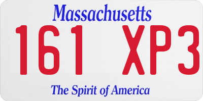 MA license plate 161XP3
