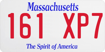 MA license plate 161XP7
