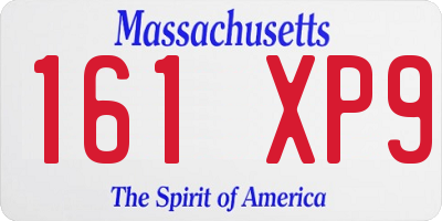 MA license plate 161XP9