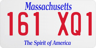MA license plate 161XQ1