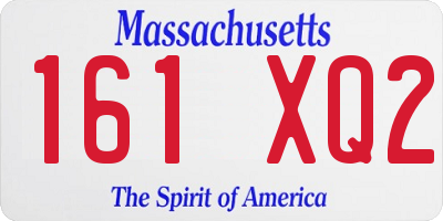 MA license plate 161XQ2