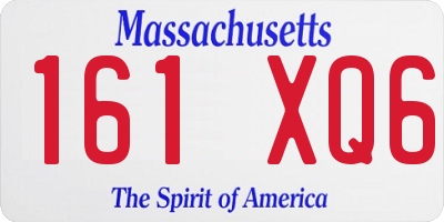 MA license plate 161XQ6