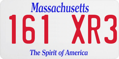 MA license plate 161XR3