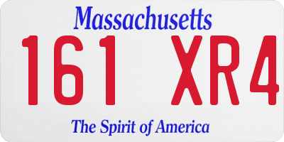 MA license plate 161XR4