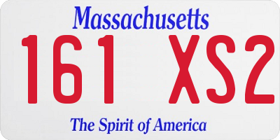MA license plate 161XS2