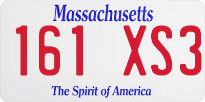 MA license plate 161XS3