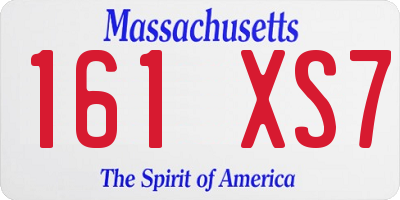 MA license plate 161XS7