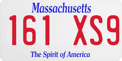 MA license plate 161XS9
