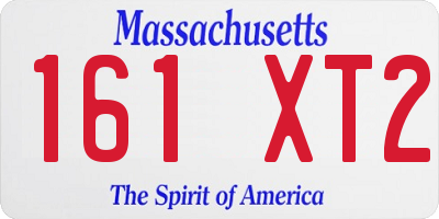 MA license plate 161XT2