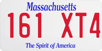 MA license plate 161XT4