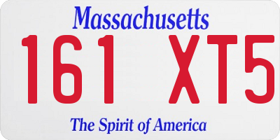 MA license plate 161XT5