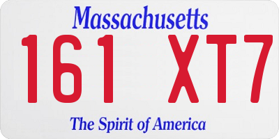 MA license plate 161XT7