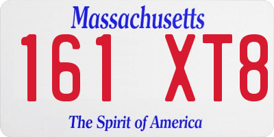 MA license plate 161XT8