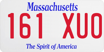MA license plate 161XU0