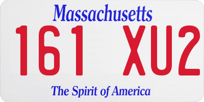 MA license plate 161XU2