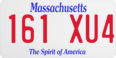 MA license plate 161XU4