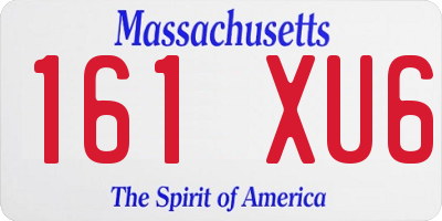 MA license plate 161XU6