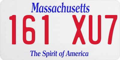 MA license plate 161XU7