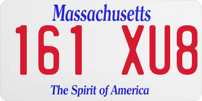 MA license plate 161XU8