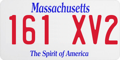 MA license plate 161XV2