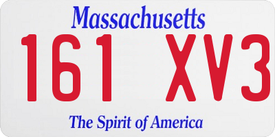 MA license plate 161XV3