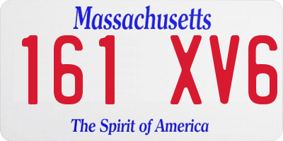 MA license plate 161XV6