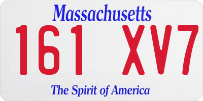MA license plate 161XV7