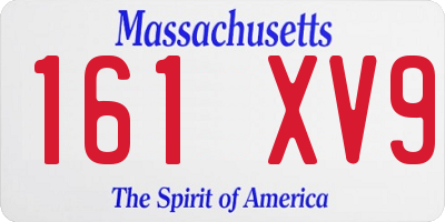 MA license plate 161XV9