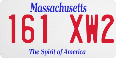 MA license plate 161XW2