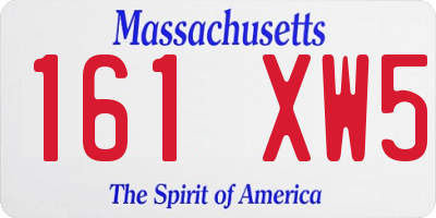 MA license plate 161XW5