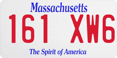 MA license plate 161XW6