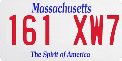 MA license plate 161XW7