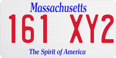 MA license plate 161XY2
