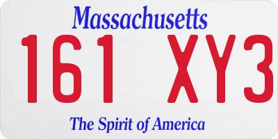 MA license plate 161XY3