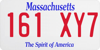 MA license plate 161XY7