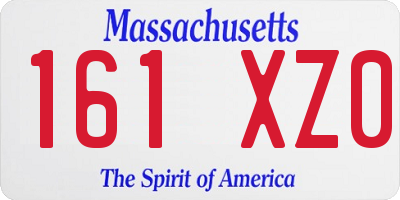 MA license plate 161XZ0