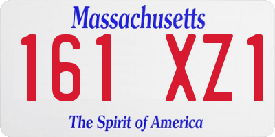 MA license plate 161XZ1