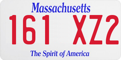 MA license plate 161XZ2