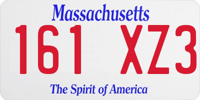 MA license plate 161XZ3