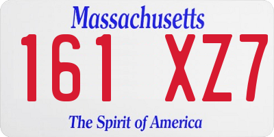 MA license plate 161XZ7