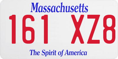 MA license plate 161XZ8